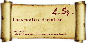 Lazarovics Szendike névjegykártya